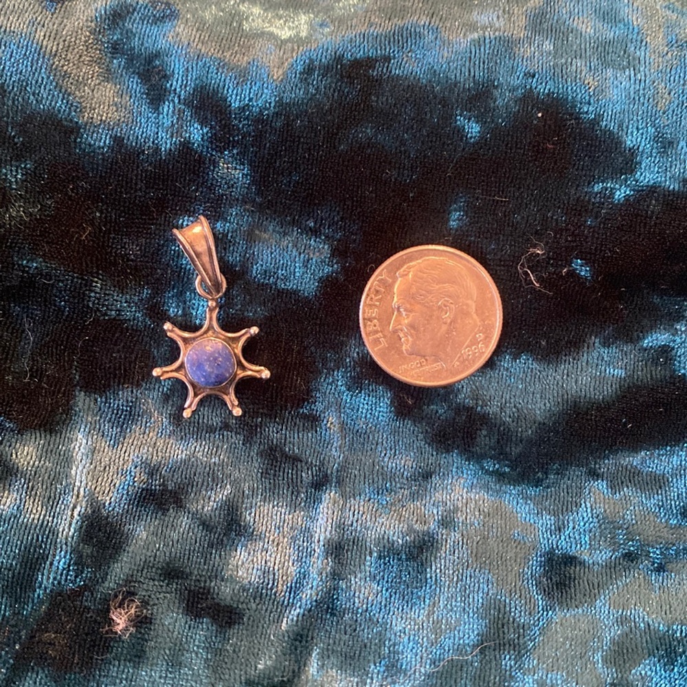 Lapis lazuli and sterling silver pendant